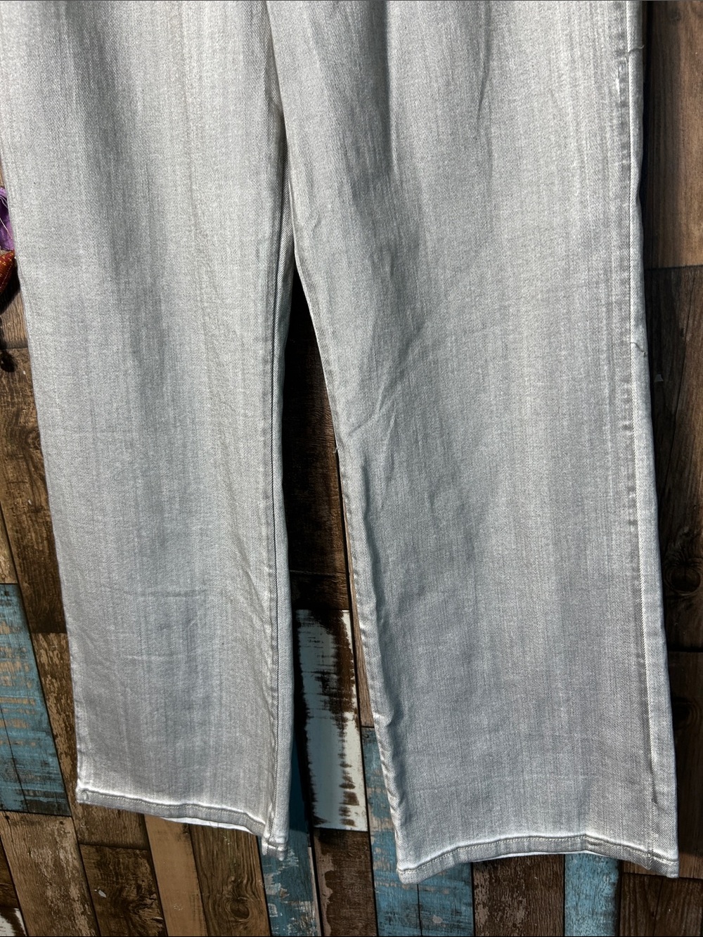 Forever 21 Light Gray Wide Leg Jeans — High Rise Flare - Picture 5 of 16